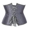 Grebrafan Women's Lace up Boned Brocade Waist Training Underbust Corsets Plus Size (US(14-16) 3XL, Gray) view 3