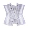 Grebrafan Women's Lace up Boned Brocade Waist Training Underbust Corsets Plus Size (US(12-14) 2XL, White) view 3