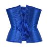 Grebrafan Women's Lace up Boned Brocade Waist Training Underbust Corsets Plus Size (US(20-22) 6XL, Blue) view 3