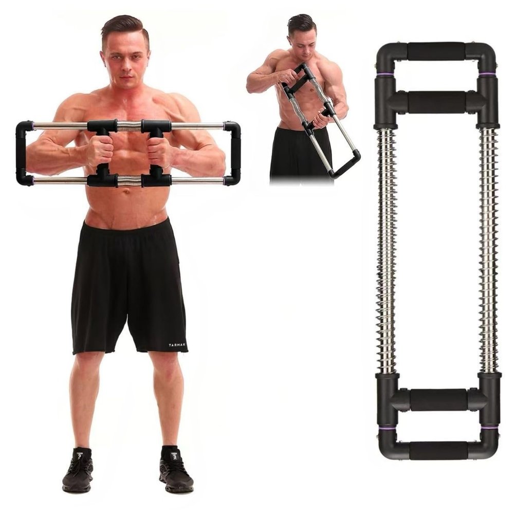 GoFitness Push Down Bar Machine - Chest Expander at Home Workout Equipment for Chest, Arm, Shoulder, Abs and Back - Portable Upper Body Trainer for Home, Travel or Outdoors