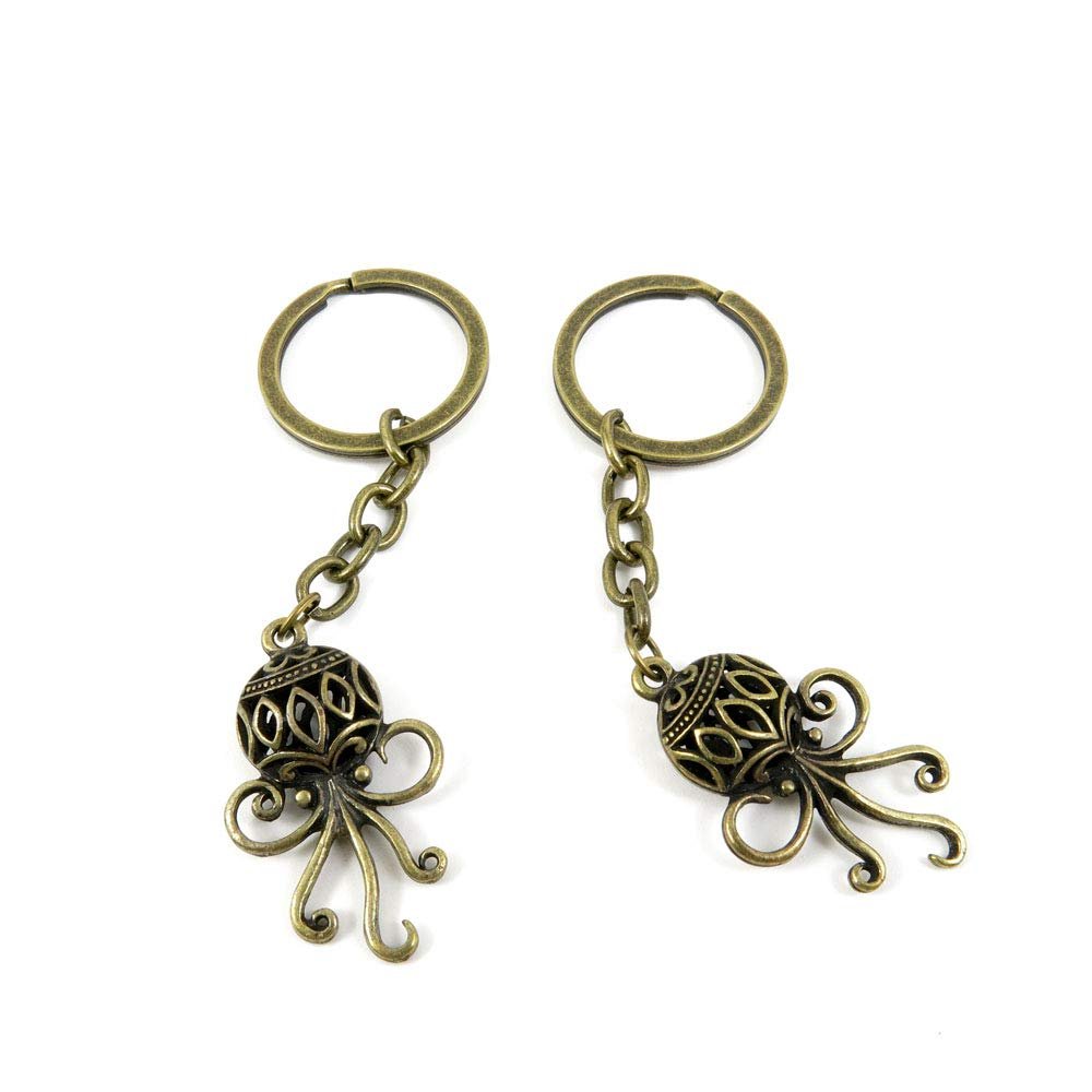 1 Items Keychain Keyring Key Tags Chains Rings Jewelry Bag Charms J9XN2 Hollow Octopus