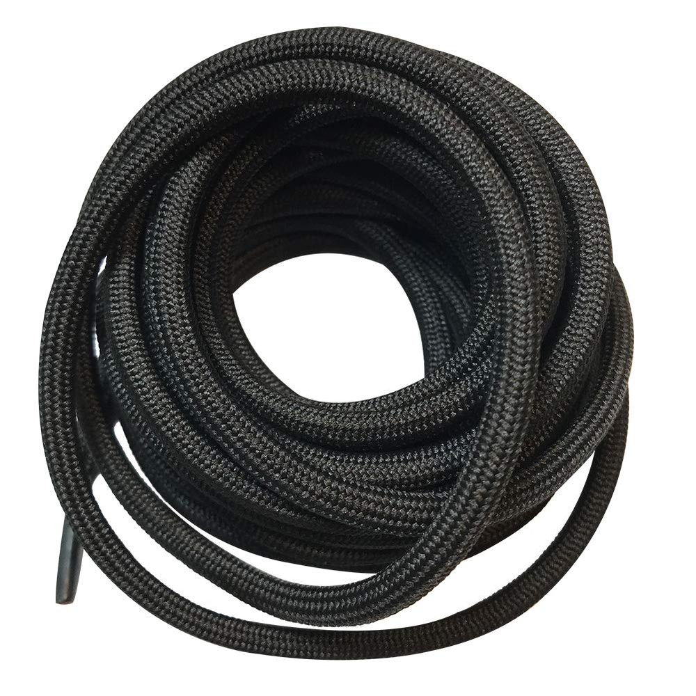 3 pairs Heavy duty durable non slip round boot shoe laces shoelaces for hiking walking construction safety work (60"(153cm), Black)