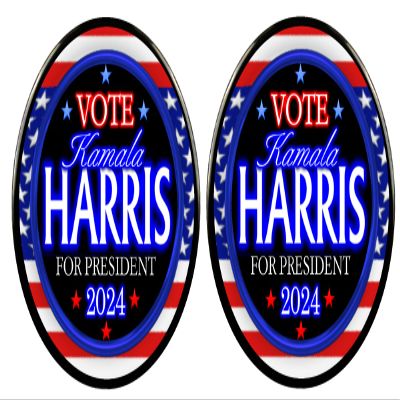 2 Kamala Harris Flag 2024 US President Pin, Select Size (2.25")