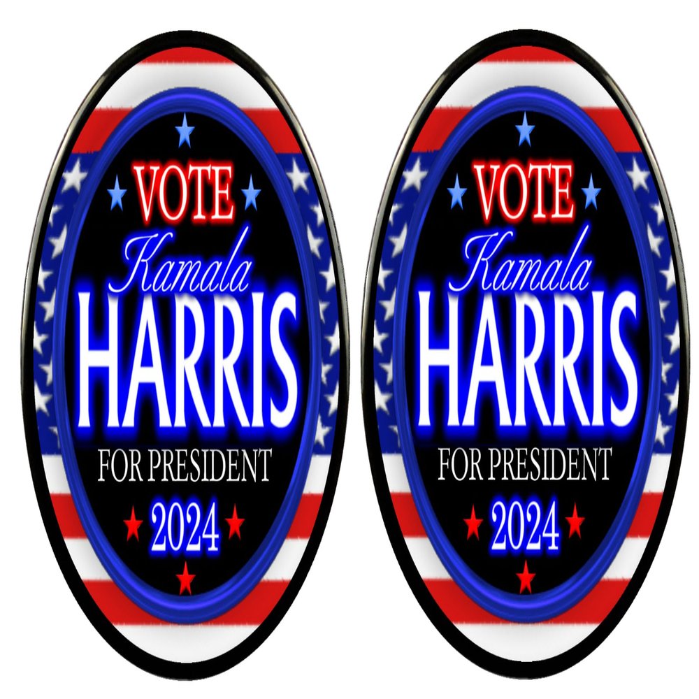2 Kamala Harris Flag 2024 US President Pin, Select Size (2.25")
