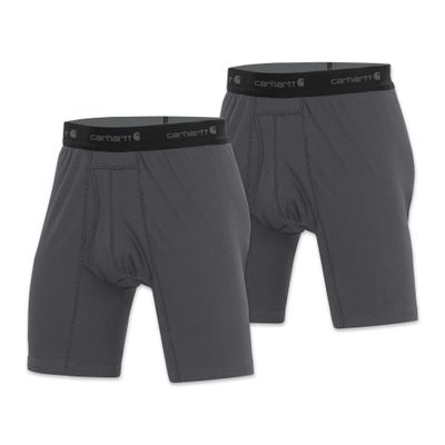 Carhartt Men's MBB125 8 Inch Basic Boxer Brief 2-Pack - Small - Shadow