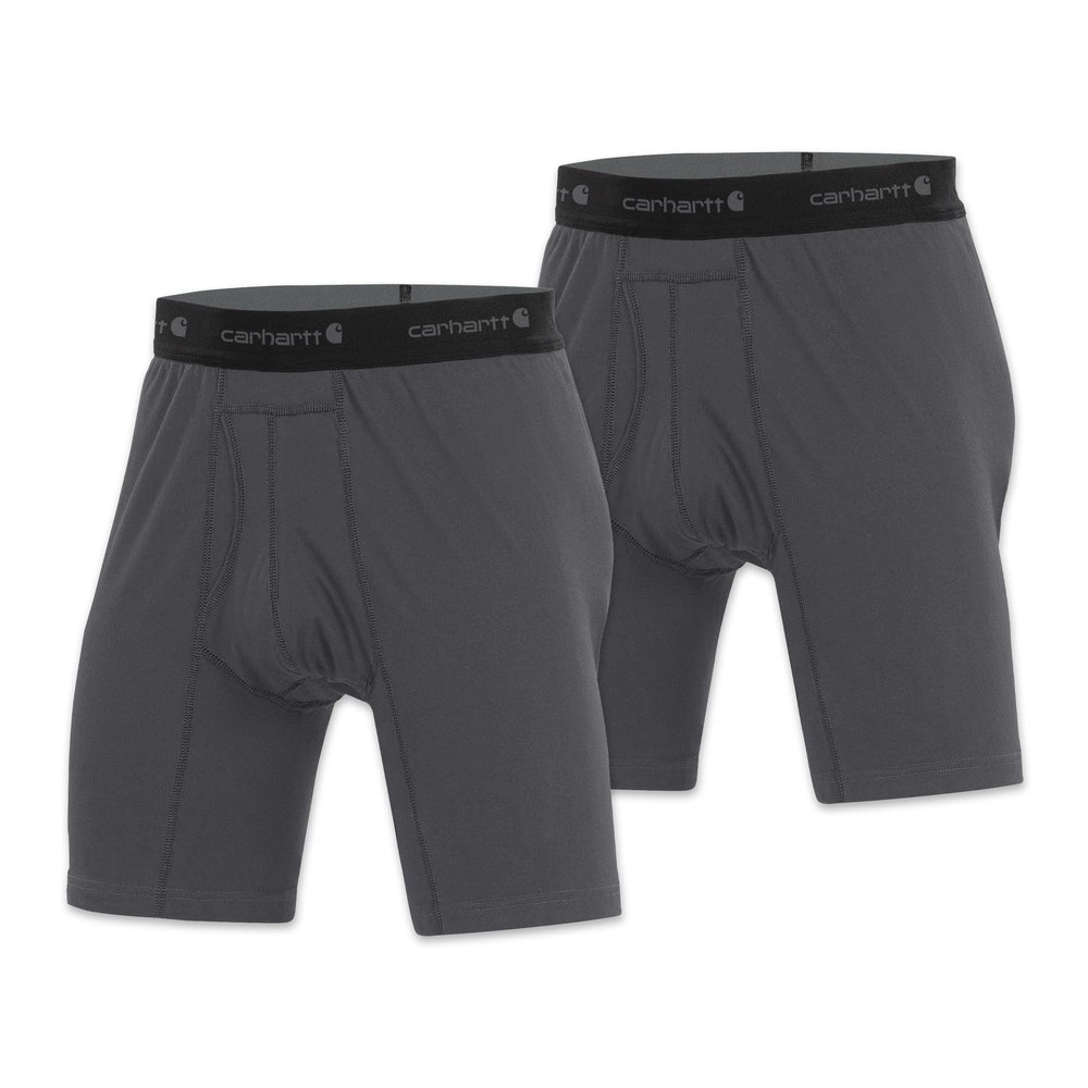 Carhartt Men's MBB125 8 Inch Basic Boxer Brief 2-Pack - Small - Shadow