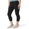 HUE womens Wide Waistband Blackout Cotton Capri Leggings, Assorted Hosiery, Black, 2X US view 3