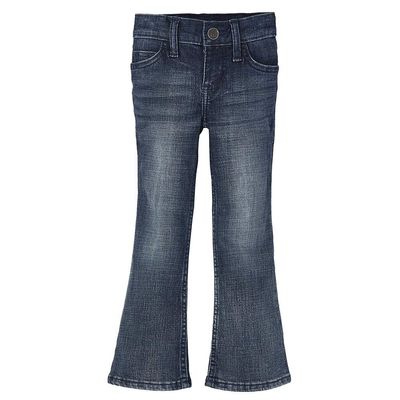 Wrangler Girls' Stretch Boot Cut Jean, Mid Blue, 7 Slim