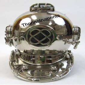 MAXNAUTICALMART Divers Helmet in Chrome Finish Mark-V Diving 18" Replica Helmets