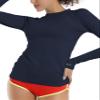 BUBBLELIME Long/Short Sleeve Rashguard for Women UPF 50+ Sun Protection - Basic Long Sleeve_DARKNAVY Large_BWST001 view 1