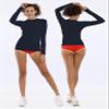 BUBBLELIME Long/Short Sleeve Rashguard for Women UPF 50+ Sun Protection - Basic Long Sleeve_DARKNAVY Large_BWST001 view 3