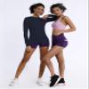 BUBBLELIME Long/Short Sleeve Rashguard for Women UPF 50+ Sun Protection - Basic Long Sleeve_DARKNAVY Large_BWST001 view 4