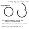 14 Gauge Nose Rings for Women Men - Black Surgical Steel Hoop - Hypoallergenic Body Piercing for Septum, Cartilage, Helix, Conch, Rook, Tragus, Lobe, Lip - 14g 9mm view 2