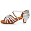 HIPPOSEUS Girls Latin Salsa Dance Shoes Silver Salsa Ballroom Danc Party Shoes,11.5 M US Little Kid view 2