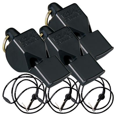 Fox 40 Classic w/Breakaway Lanyard 3 Pack (Black)