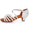 HIPPOSEUS Girls Latin Salsa Dance Shoes White Salsa Ballroom Danc Party Shoes,11.5 M US Little Kid view 2