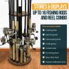 Rush Creek Creations | Round Rod Holder for 16 Freshwater Poles, Gear, and Accessories | Fishing Rack With 16 Rod Clips for Garage Organization view 4