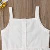 Infant Kid Baby Girls Strap Tops Sleeveless Ruffled Crop Top T-Shirt Floral Skirt 2Pcs Summer Outfit Clothing (3-4Y, White) view 4