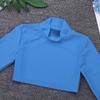 YiZYiF Kids Girls Basics Sportswear Athletic Long Sleeve Stretch Short Mock Neck T-Shirt Crop Top Blue 6 view 4