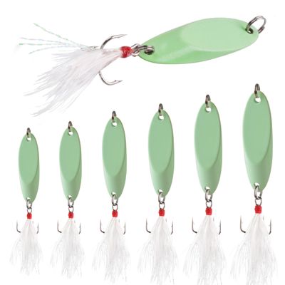 Casting Fishing Spoons Lures Saltwater Jigging Spoons Fishing Tackle Bait with Treble Hooks Hard Metal Spoon Lures for Salmon Bass