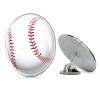 Baseball Full Color Round Metal 0.75" Lapel Pin Hat Shirt Pin Tie Tack Pinback view 1