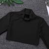 YiZYiF Kids Girls Basics Sportswear Athletic Long Sleeve Stretch Short Mock Neck T-Shirt Crop Top Black 6 view 2