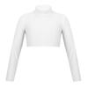 YiZYiF Kids Girls Basics Sportswear Athletic Long Sleeve Stretch Short Mock Neck T-Shirt Crop Top White 10 view 1
