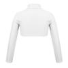 YiZYiF Kids Girls Basics Sportswear Athletic Long Sleeve Stretch Short Mock Neck T-Shirt Crop Top White 10 view 4