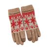 BIKMAN Winter Snowflake Knitted Gloves Mens Cashmere Thicken Jacquard Touchscreen Gloves (Coffee-1) view 1