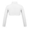dPois Kids Girls Dance Crop Tops Long Sleeve High Neck Shirts Hip Hop Jazz Dancewear Gymnastcis T Shirt Streetwear Ivory 8 view 4