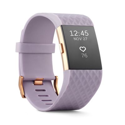 Fitbit Charge 2 Heart Rate + Fitness Wristband, Special Edition, Lavender Rose Gold, (US Version), Large (6.7 - 8.1 Inch) (Renewed)