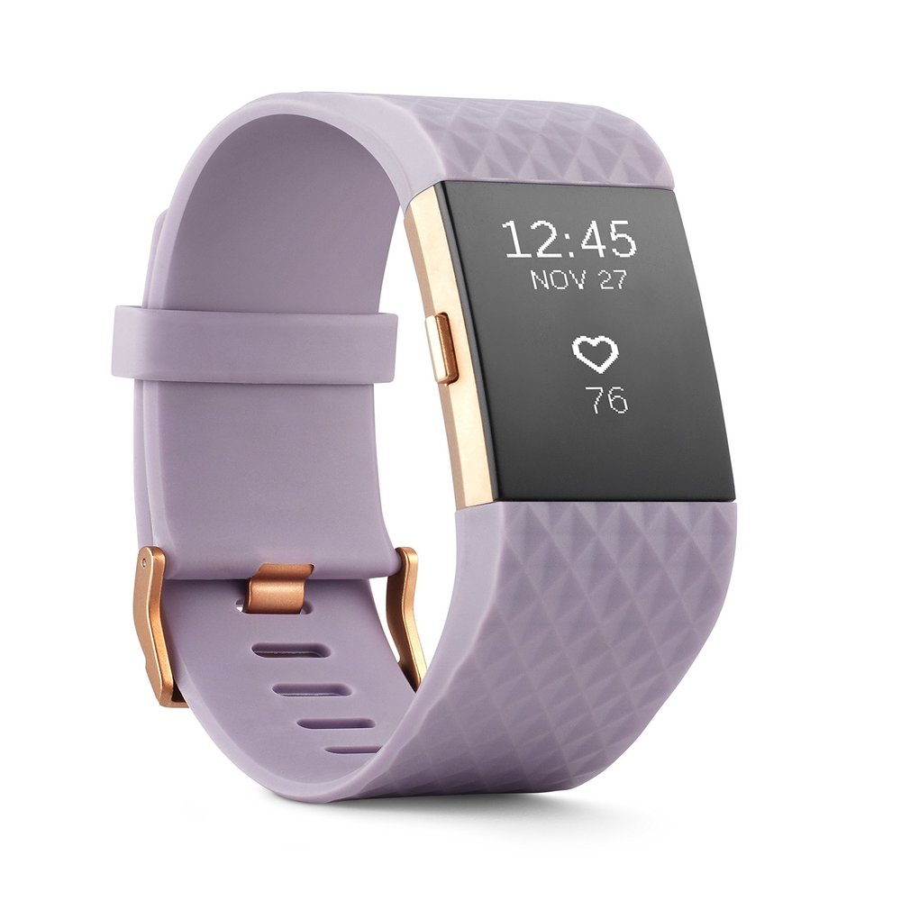 Fitbit Charge 2 Heart Rate + Fitness Wristband, Special Edition, Lavender Rose Gold, (US Version), Large (6.7 - 8.1 Inch) (Renewed)