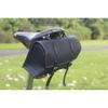 London Craftwork Bicycle Bag Saddle/Handlebar/Frame Bag in Black Leather Classic Bag White Stitching XL-BL-WH view 1