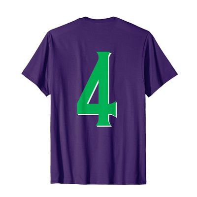 Jersey Number #4 in Green, Team Player T-Shirt