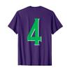 Jersey Number #4 in Green, Team Player T-Shirt view 1
