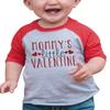 7 ate 9 Apparel Boy's Mommy's Little Valentine Baseball Shirt T-Shirt 12 Months Red