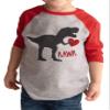 7 ate 9 Apparel Kids Dinosaur Happy Valentine's Day 6 Months Red Raglan view 1