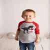 7 ate 9 Apparel Kids Dinosaur Happy Valentine's Day 6 Months Red Raglan view 2