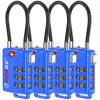 Bright Colors, TSA Approved Luggage Locks 4 Pack, Re-settable Combination with Alloy Body, Blue 4 Locks. view 1