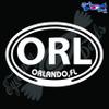 Eyecandy Decals ORL with Orlando Florida in Oval 5 INCH White Decal Sticker view 1