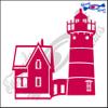 Eyecandy Decals NUBBLE Maine Lighthouse 6 INCH Decal Sticker RED view 1
