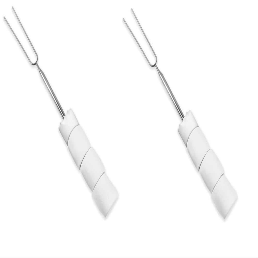 Marshmallow Roasting Sticks (Set of 2) | Reusable| Stainless Steel with Soft Touch Grip