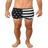 UZZI Men's Side Split Running Shorts 1830AF, Flag Black/White, S view 1