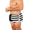 UZZI Men's Side Split Running Shorts 1830AF, Flag Black/White, S view 2