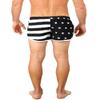 UZZI Men's Side Split Running Shorts 1830AF, Flag Black/White, S view 3