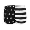 UZZI Men's Side Split Running Shorts 1830AF, Flag Black/White, S view 4