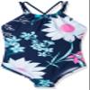 Kanu Surf Girls' Big Paige Floral Halter Top Beach Sport 1-Piece Swimsuit, Navy, 10 view 1