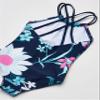 Kanu Surf Girls' Big Paige Floral Halter Top Beach Sport 1-Piece Swimsuit, Navy, 10 view 4