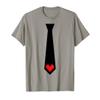 Valentines Day Gift for Men and Boys Tie Pixel Heart T-Shirt view 1