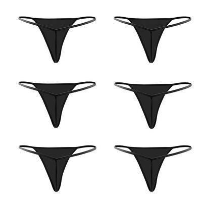 Closecret Cotton G-string, Women Panties Simple Thongs Lightweight Multi-Pack G-string&T-back (XX-Small-X-Small, Black)